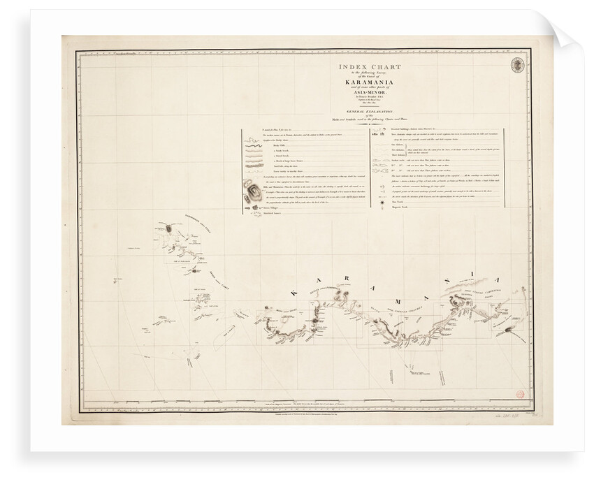 Index chart to the following survey of the coast of Karamania by Francis Beaufort