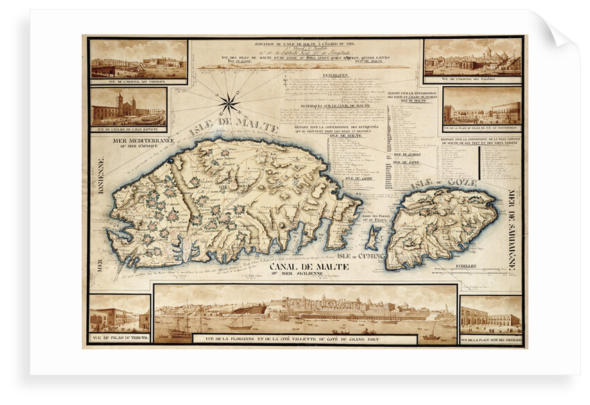 French chart of Malta, circa 1798 by unknown