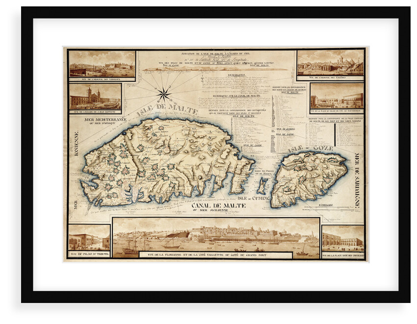 French chart of Malta, circa 1798 by unknown
