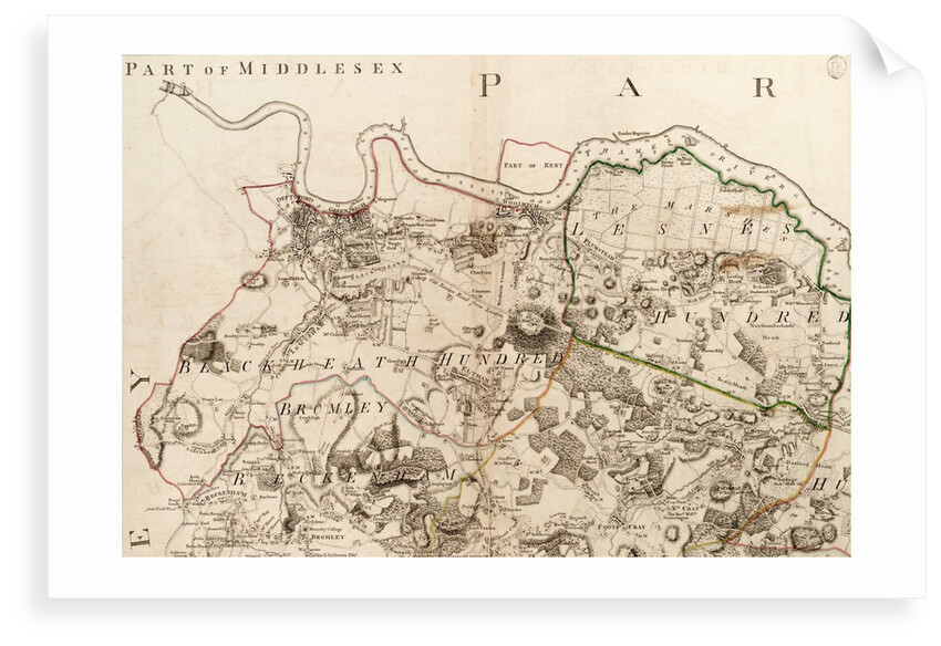 Map of Greenwich to Erith, London by John Andrews