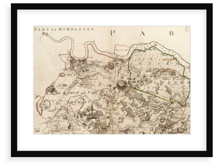 Map of Greenwich to Erith, London by John Andrews