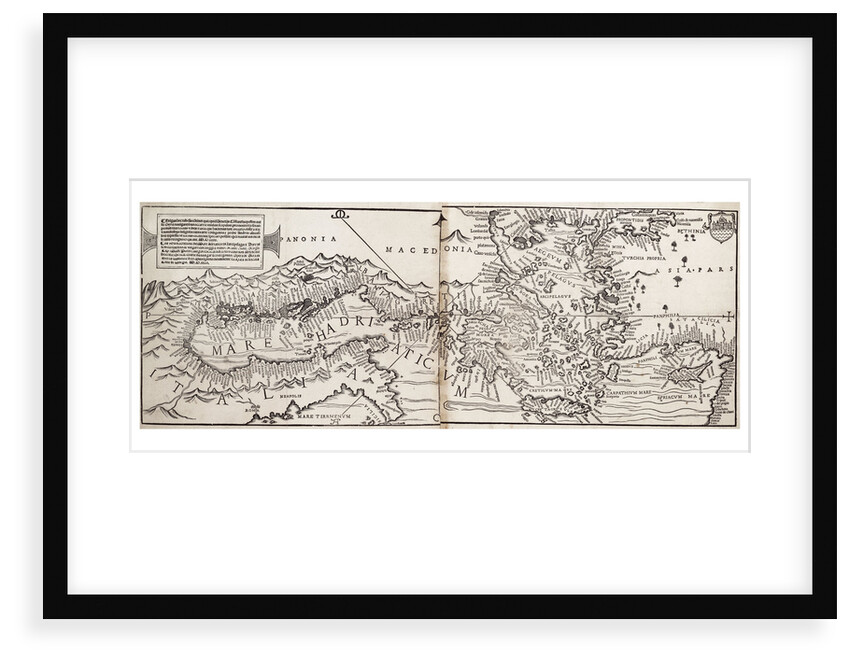 Vavassore chart of the Mediterranean Sea, believed to be the earliest surviving printed chart, 1541 by Giovanni Andrea Di Vavassore