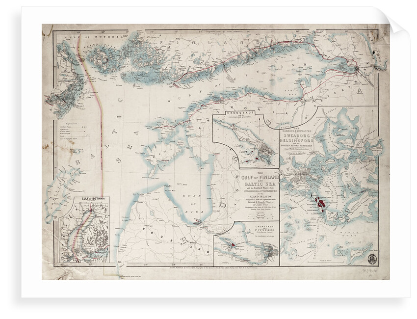 Chart of Gulf of Finland and Baltic by James Wyld