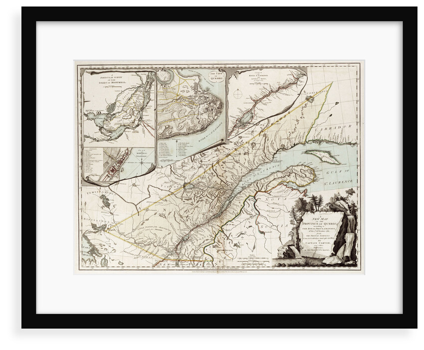 Map of Quebec, Canada by Sayer & Bennett