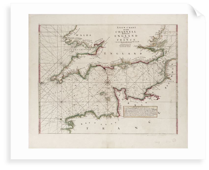 A chart of the Channel between England and France, 1702 by Mount & Page
