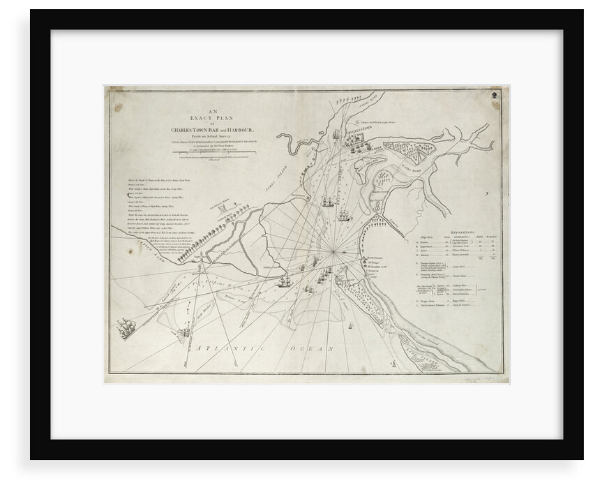An exact plan of Charles Town bar and harbour, from an actual survey with the attack of Fort Sullivan, on the 28 June 1776, by His Majesty's squadron commanded by Sir Peter Parker by Sayer & Bennett
