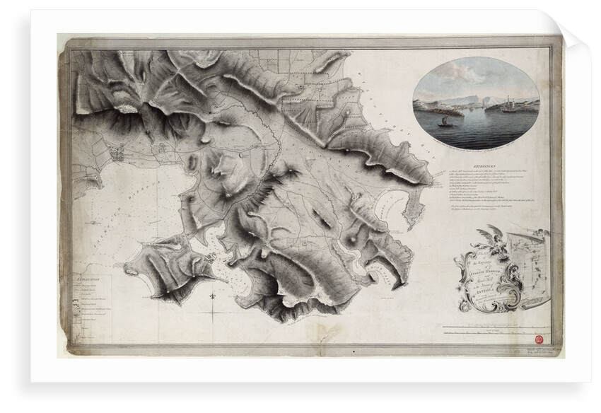 Plan of the environs of English Harbour and Monks Hill in the Island of Antigua surveyed and drawn by John Brown, surveyor and draughtsman to the army in the West Indies 1782 by John Brown