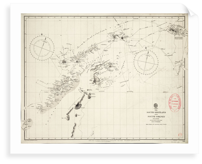 Map of South Shetland and South Orkney Islands by Admiralty Hydrographic Office