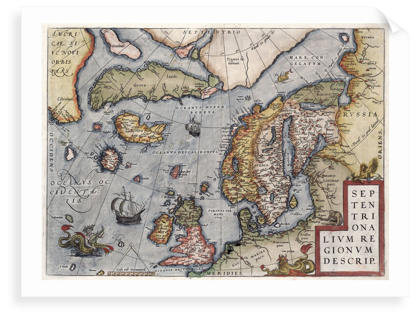 Map of Europe by Ortelius, 16th century by Abraham Ortelius