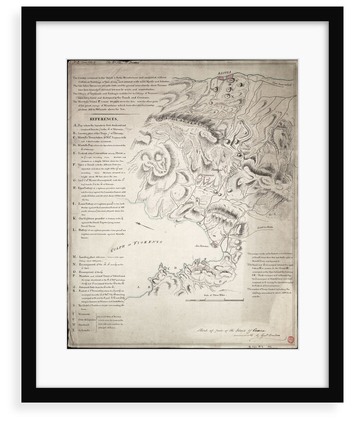 Sketch of part of the Island of Corsica by H. Dundas