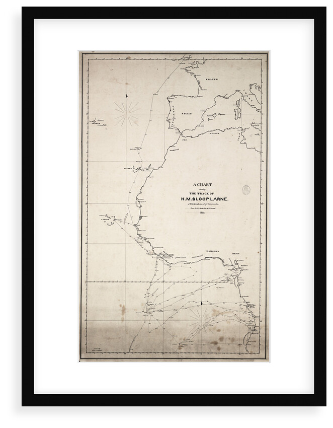 A chart showing the track of HM sloop 'Larne', J.W.D.Brisbane, Esq. Commander, from the 1 January 1846 to 27 June 1847 by J.W.D. Brisbane