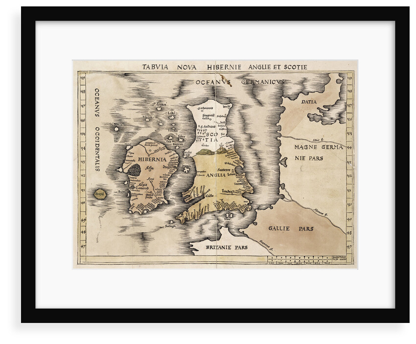 Map of England, Ireland and Scotland by Ptolemy