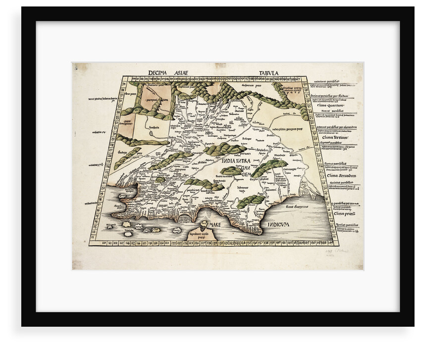 Conical projection of India by Ptolemy