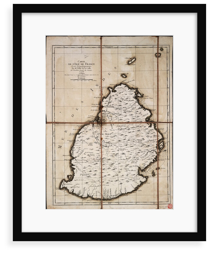 Carte de l'Isle de France levee geometriquement par Mr. l'Abbe de la Caille, de l'Academie Royale des Sciences, en 1753 by Ll'Abbe de la Caille