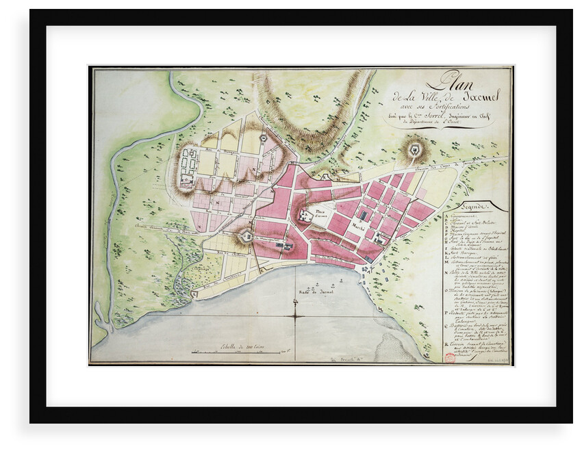 Plan of Jacmel town with fortifications by Sorrel