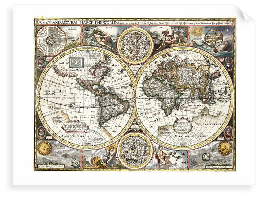 'A new and accurate map of the world' by John Speed, 1626 by John Speed