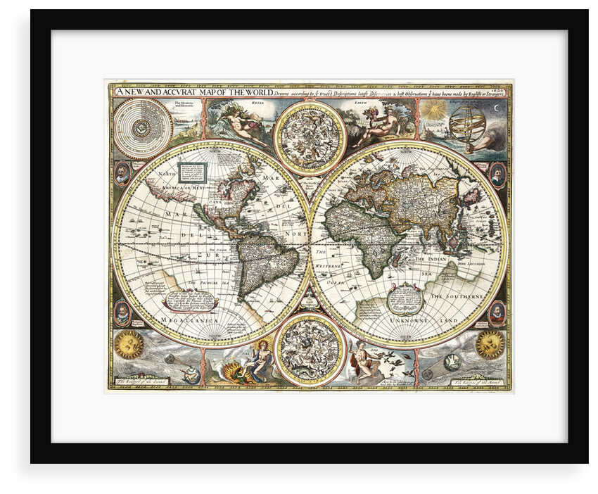 'A new and accurate map of the world' by John Speed, 1626 by John Speed