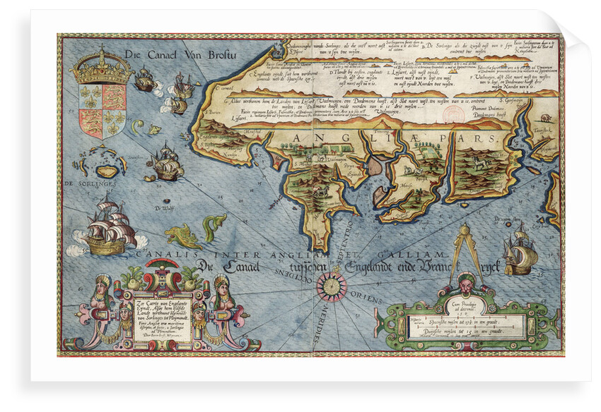 Chart of the English Channel by Lucas Jansz Wagenaer