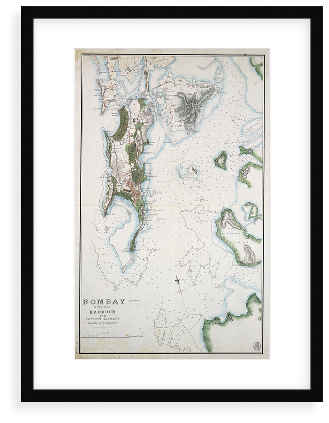 Map of Bombay with the harbour and country adjacent, also shown Arabian Sea and Persian Gulf by unknown