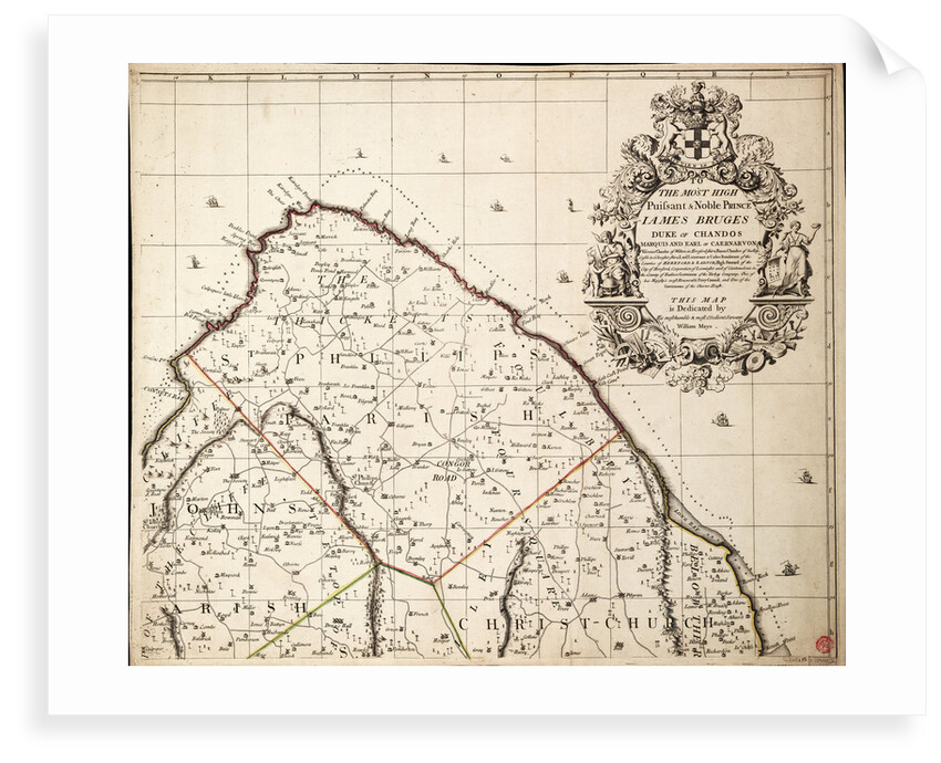 A new & exact map of the island of Barbados in America according to survey made in the years 1717 to 1721 by William Mayo. by William Mayo