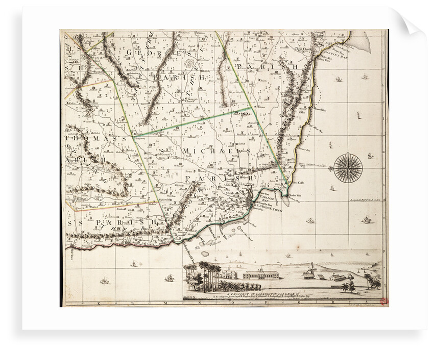 A new & exact map of the island of Barbados in America according to survey made in the years 1717 to 1721 by William Mayo. by William Mayo