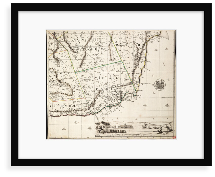 A new & exact map of the island of Barbados in America according to survey made in the years 1717 to 1721 by William Mayo. by William Mayo