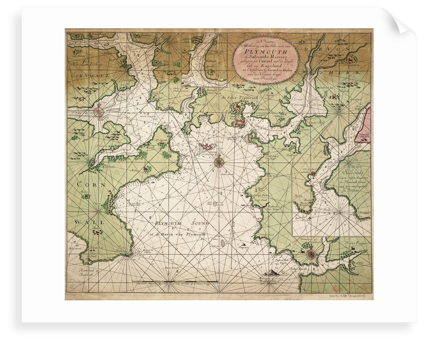 Chart of Plymouth Sound, from Greenville Collins's 1693 chart of the English Channel by Gerard van Keulen