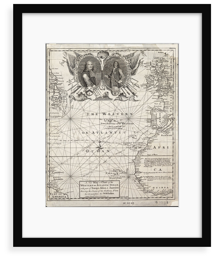 A new map or chart of the western or Atlantic ocean with part of Europe, Africa and America: showing the course of the galleons to and from the West Indies by E. Bowen