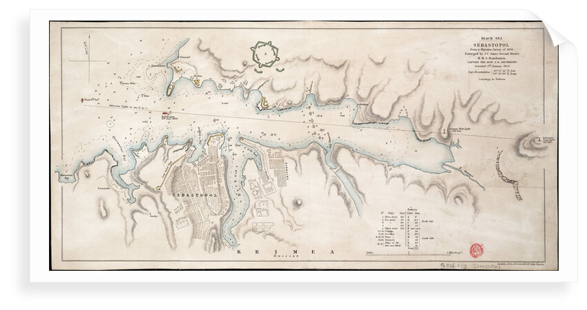 Black Sea Sebastopol from a Russian Survey of 1836 by John Arrowsmith