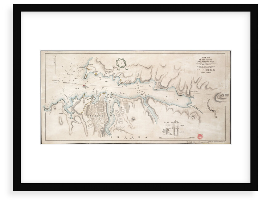 Black Sea Sebastopol from a Russian Survey of 1836 by John Arrowsmith