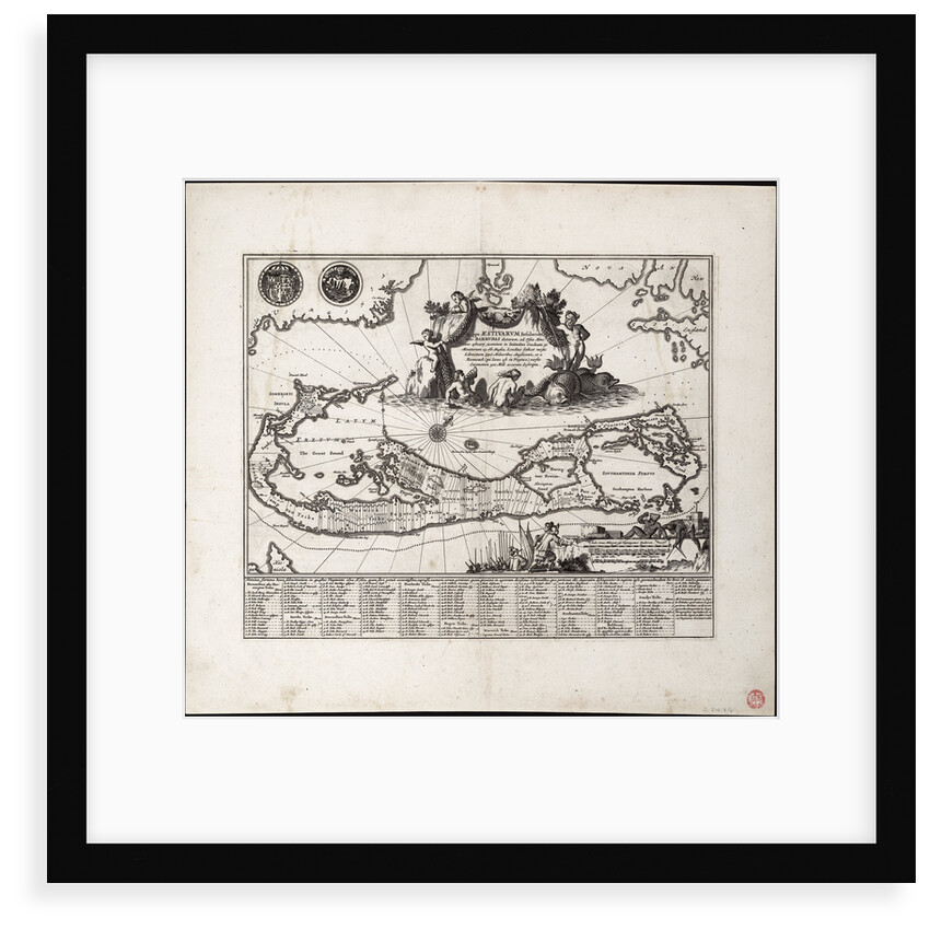 Mappa Aestivarum Insularum, alias Barmudas dictarum. Single sheet, engraving. by Unknown