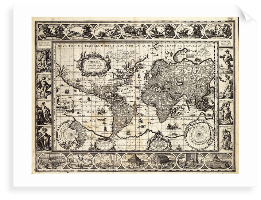 Mercator map of the world, 1606 by W.J. Blaeu