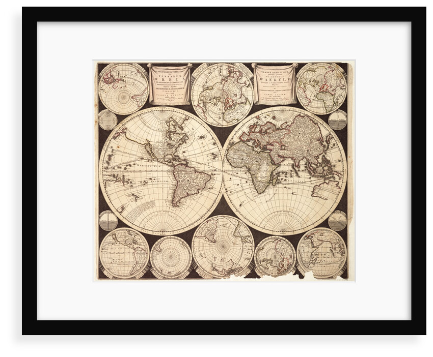Planisphaerium terrestre sive terrarum orbis by Carel Allard