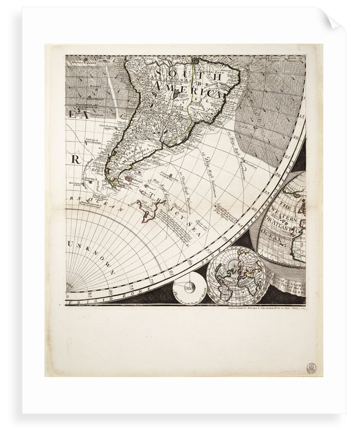 A new and correct map of the world (section) by Sayer & Bennett