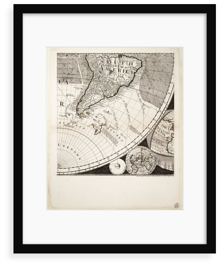 A new and correct map of the world (section) by Sayer & Bennett