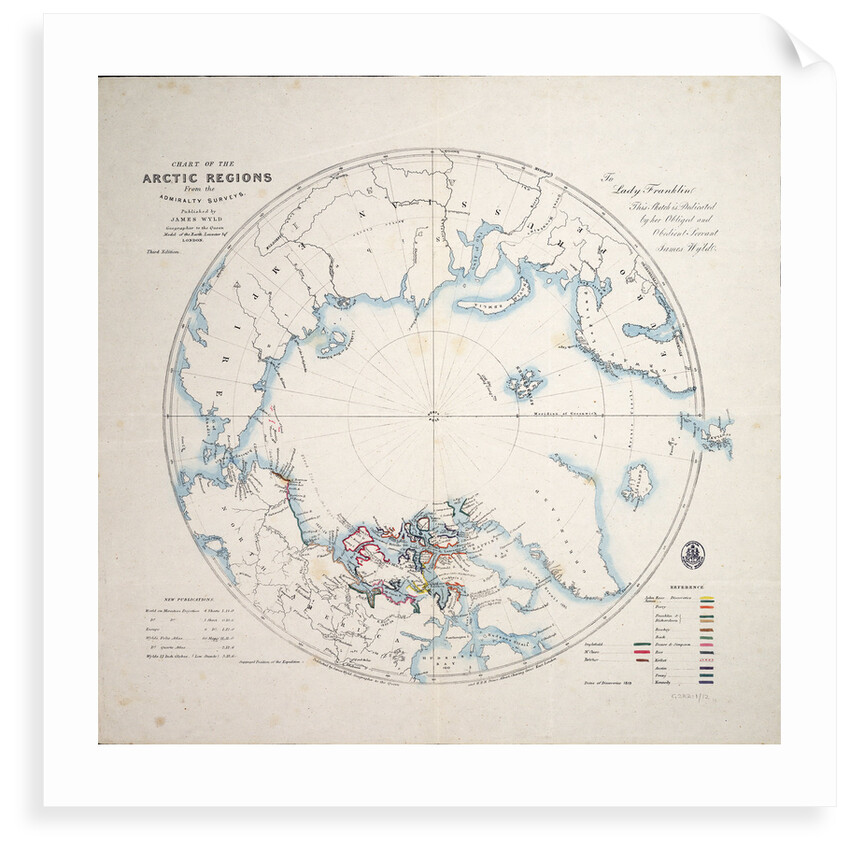 Chart of the Arctic regions from the Admiralty surveys, third edition by James Wyld