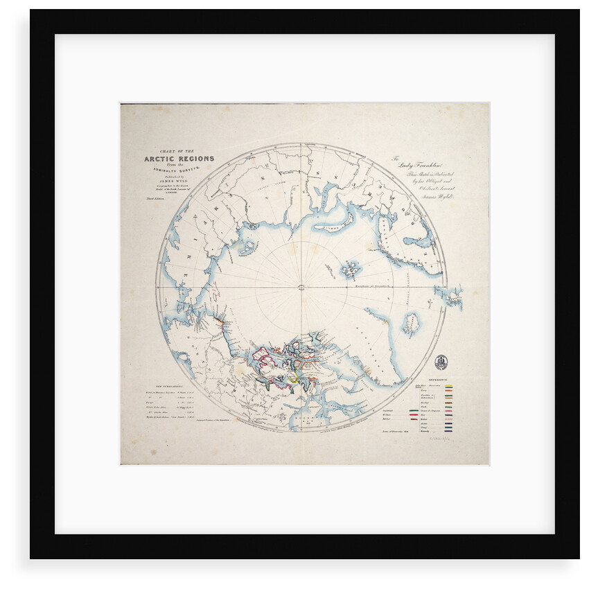 Chart of the Arctic regions from the Admiralty surveys, third edition by James Wyld