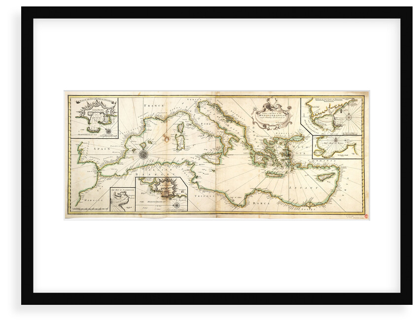 Chart of the Mediterranean, 1730 by Charles Price