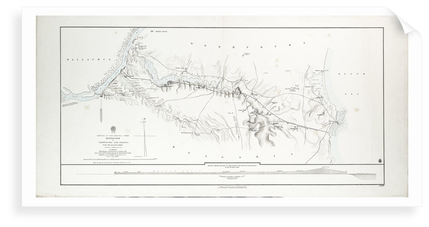 Sketch of the routes from Kustenjeh to Chernavoda and Rassova with the Karasu Lakes by Captain T. Spratt R.N. C.B. 24 July 1854 by Thomas A. B. Spratt