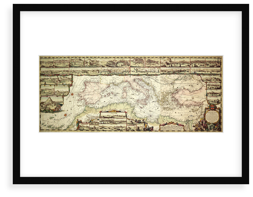 Chart of the Mediterranean, 1694 by Romain de Hooge