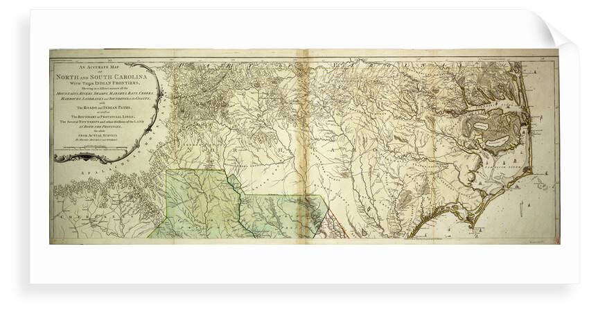 Map of North and South Carolina by Sayer & Bennett