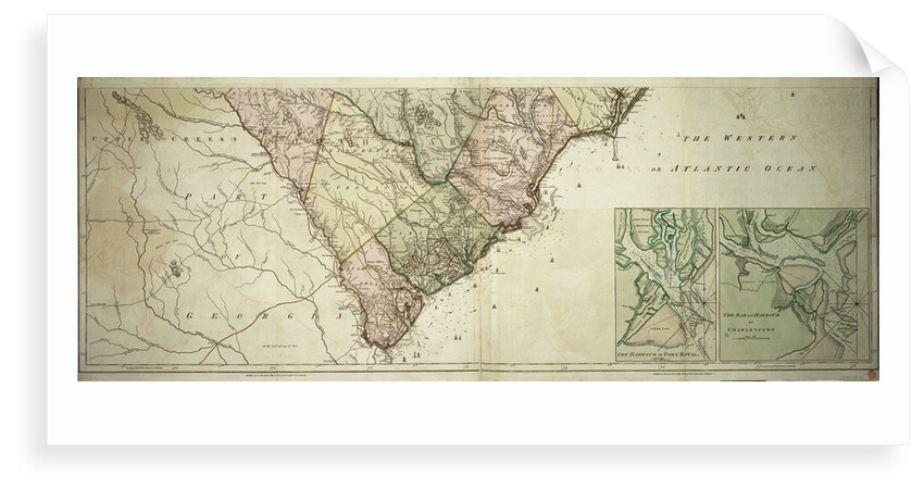 Map of North and South Carolina by Sayer & Bennett