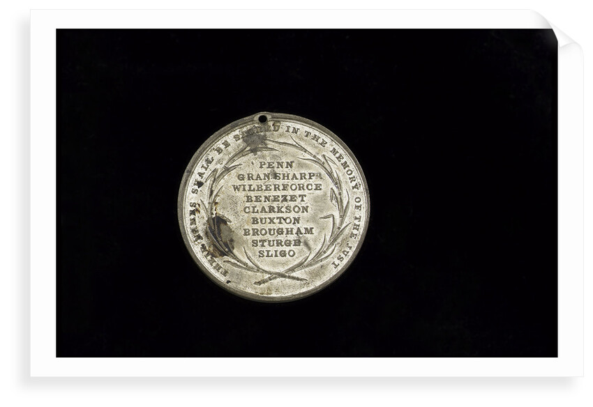 Medal commemorating the 'Emancipation in the West Indies' by Thomas Halliday