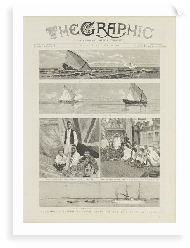 Cruising in search of slave dhows off the coast of Africa by unknown