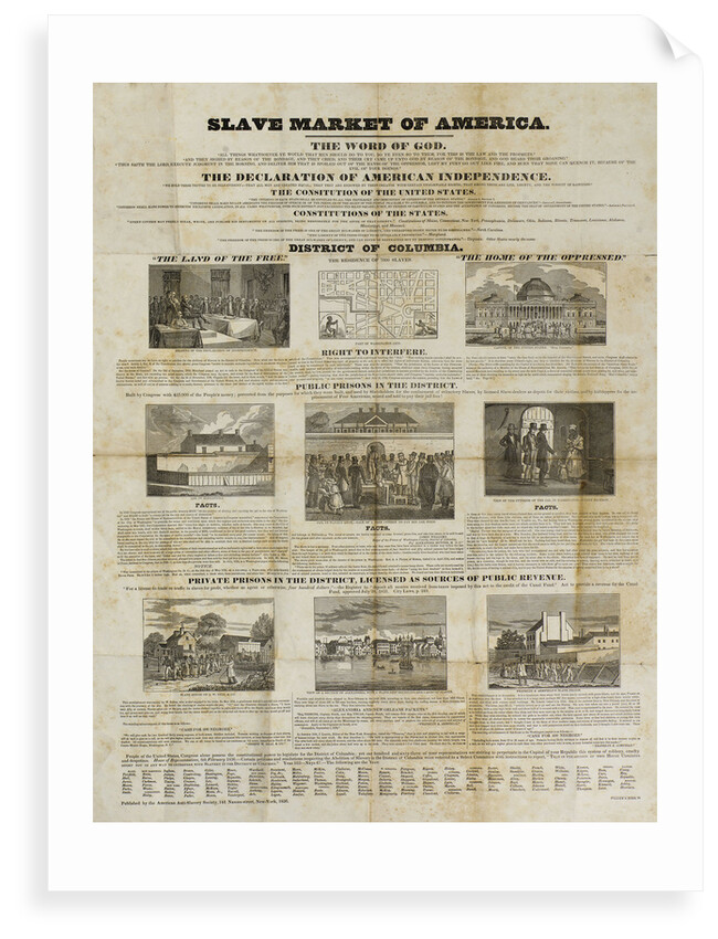 'Slave Market of America' anti-slavery broadside by American Anti-Slavery Society