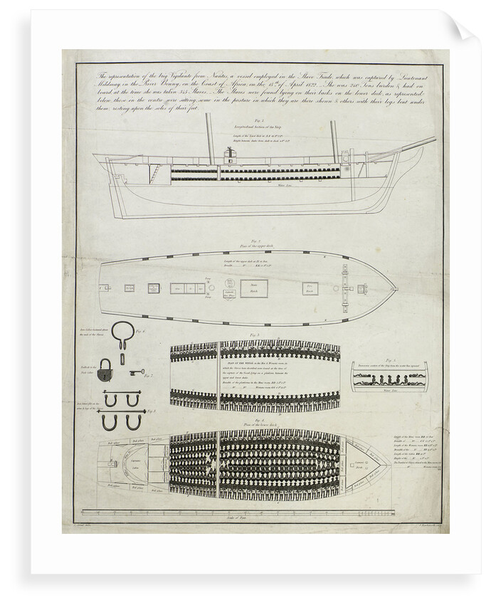Plan of slave ship 'Vigilante' by J. Hawksworth