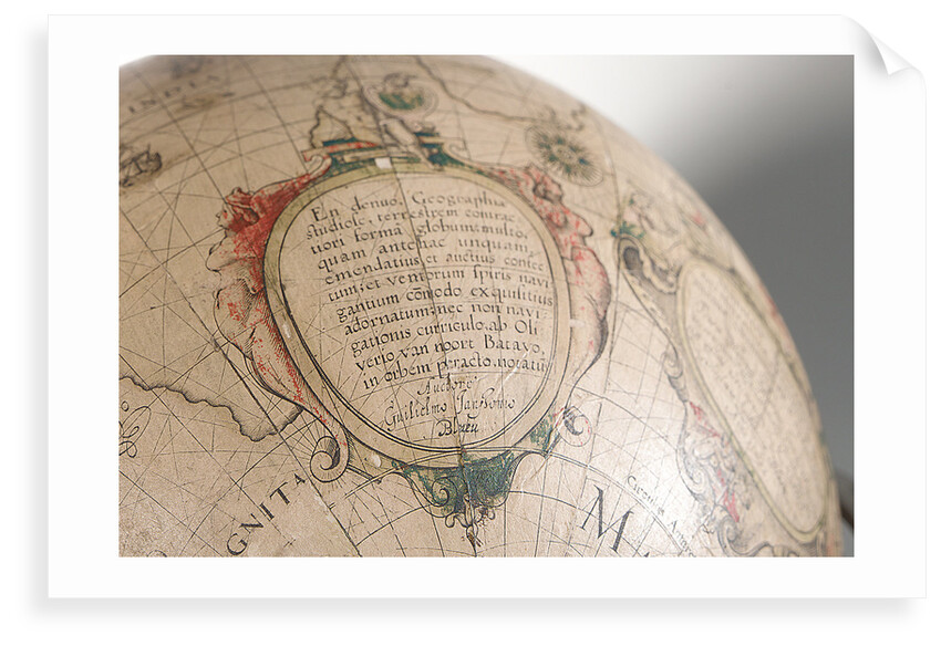 Cartouche in southern continent by Willem Jansz Blaeu