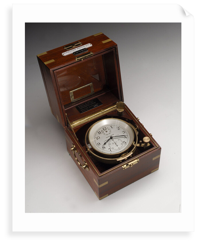 Marine chronometer in case by Hamilton Watch Co.