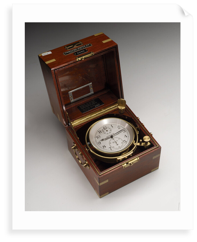 Marine chronometer in case by Hamilton Watch Co.