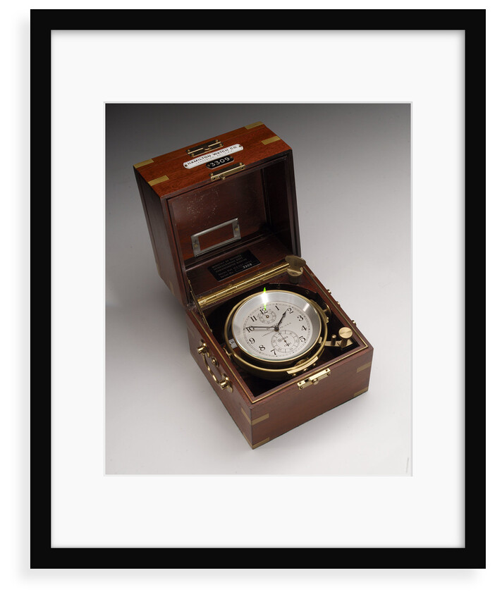 Marine chronometer in case by Hamilton Watch Co.
